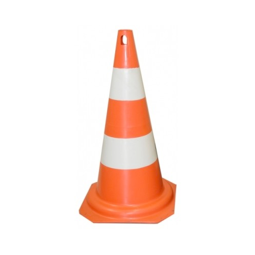 Cone PVC 75 cm Laranja e Branco Plastcor